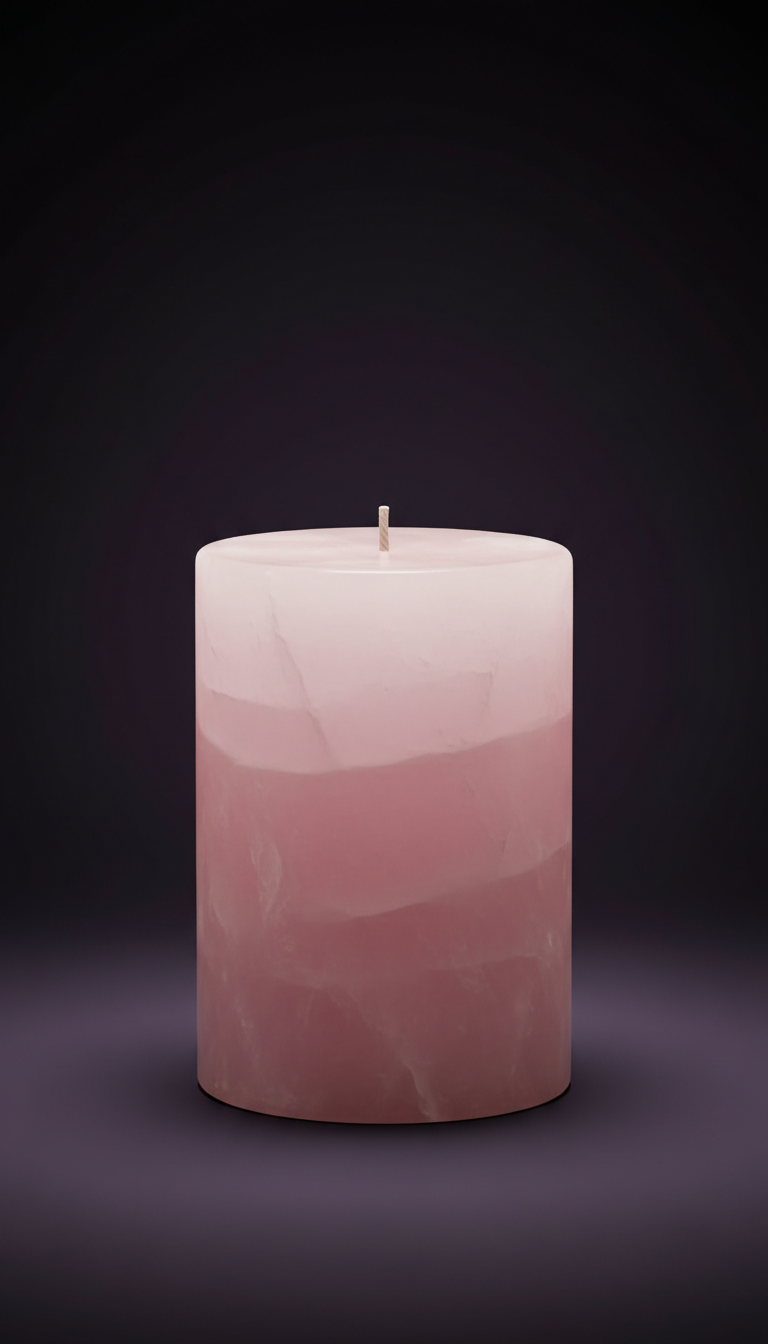 Rose quartz infused ritual candle